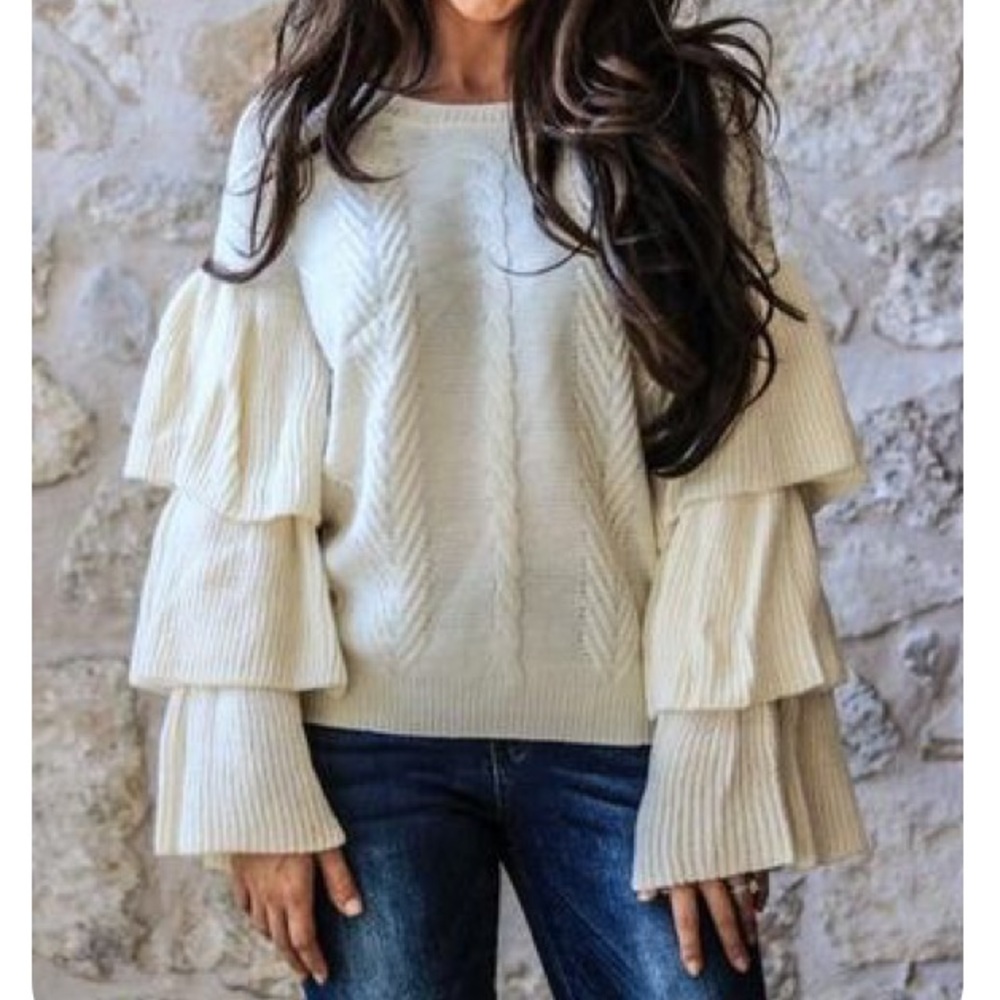 Ruffle Sleeve Sweater